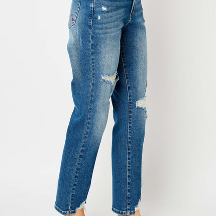 Judy Blue Full Size Distressed Slim Jeans