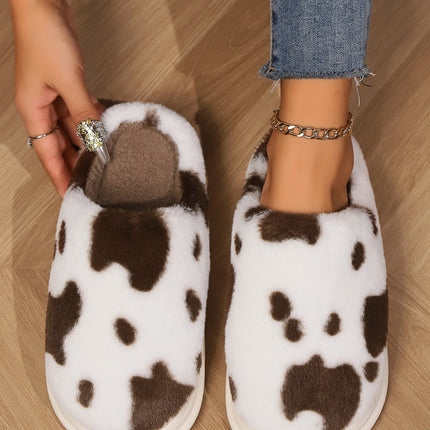 Animal Print Faux Fur Slippers