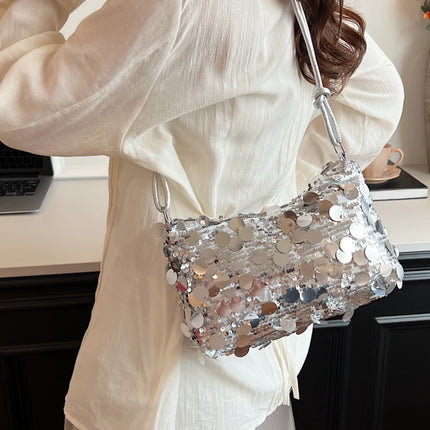 Sequin Knotted Straps Shoulder Bag