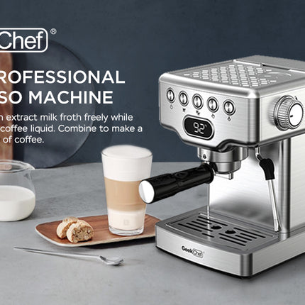 Geek Chef Espresso Machine, With Milk Frother For Latte, Cappuccino, Macchiato