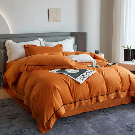 New 1000TC Egyptian Cotton Bedding Sets Luxury Jacquard Duvet Cover Flat sheet Pillowcase