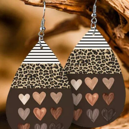 Printed PU Leather Dangle Earrings