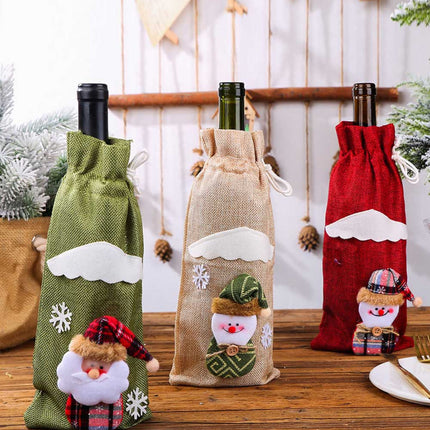 4-Pack Christmas Gnome Bottle Cover