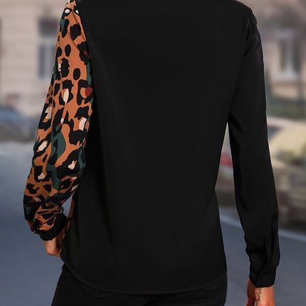 Honey Leopard Long Sleeve Blouse