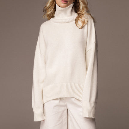 Basic Bae Turtleneck Dropped Shoulder Long Sleeve Sweater