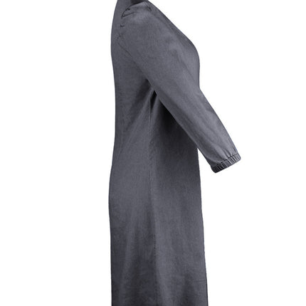 Full Size V-Neck Half Sleeve Denim Dress - Vickie Lynn's