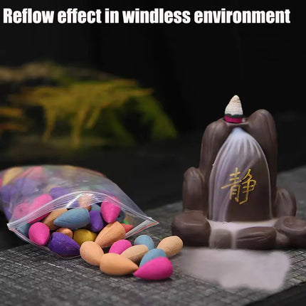 280Pcs Backflow Incense Cones 100% Natural Scents Waterfall Rose Tulip Jasmine Lavender for Burner Holder Meditation Yoga Gift
