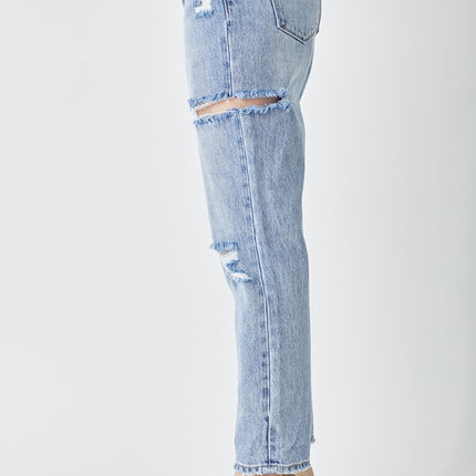 RISEN Distressed Slim Cropped Jeans