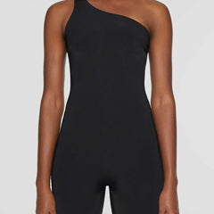 Single Shoulder Active Romper - Vickie Lynn's