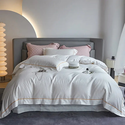 New 1000TC Egyptian Cotton Bedding Sets Luxury Jacquard Duvet Cover Flat sheet Pillowcase