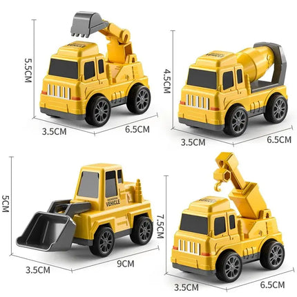 TEMI Diecast Carrier Truck Toys Cars Engineering  Vehicles  Excavator Bulldozer Truck Model Sets Kids Educational Boys For Toys