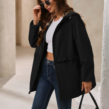 Outdoor Waterproof Long Sleeve Hooded Windbreaker