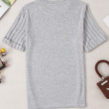 Bow Graphic Round Neck Short Sleeve T-Shirt