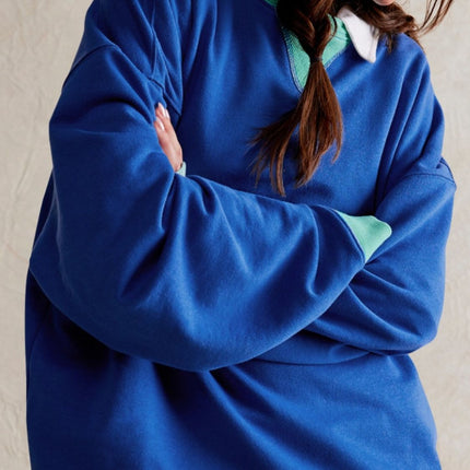 Contrast Dropped Shoulder Long Sleeve Sweatshirt