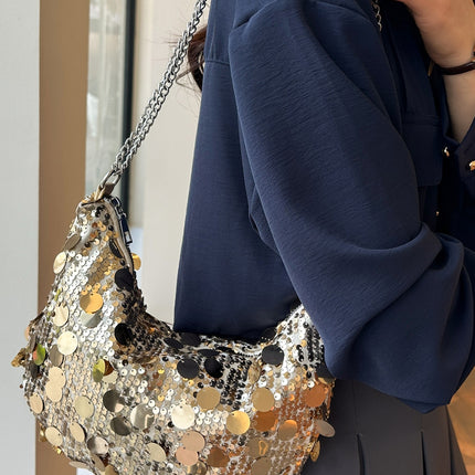 Sequin Chain Crossbody Bag