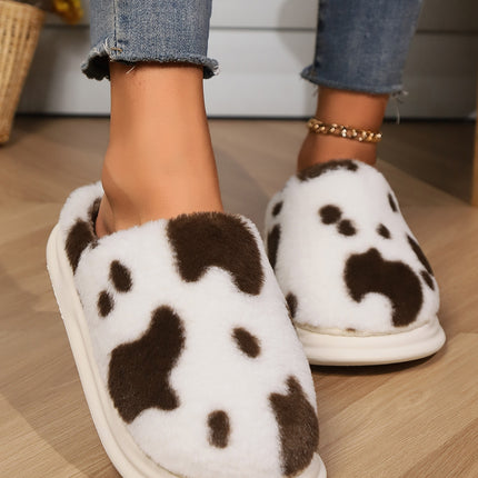 Animal Print Faux Fur Slippers