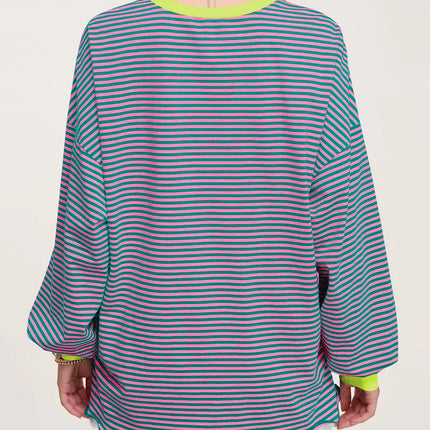 Contrast Striped Long Sleeve Sweatshirt