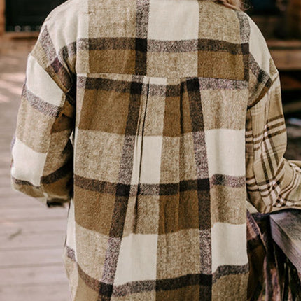 Plaid Button Up Flap Pocket Shacket