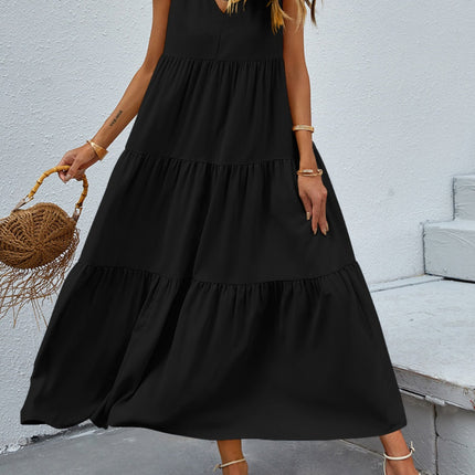 Tiered V-Neck Sleeve Dress