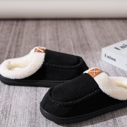 Contrast Round Toe Flat Slippers