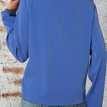 Pocketed Zip Up Collared Neck Long Sleeve Jacket