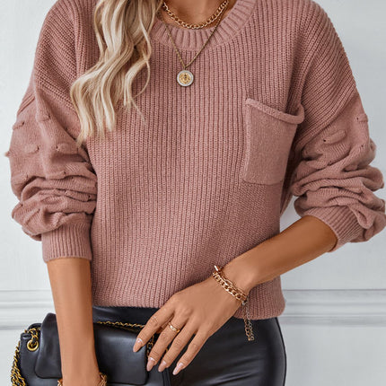 Round Neck Drop Shoulder Sweater