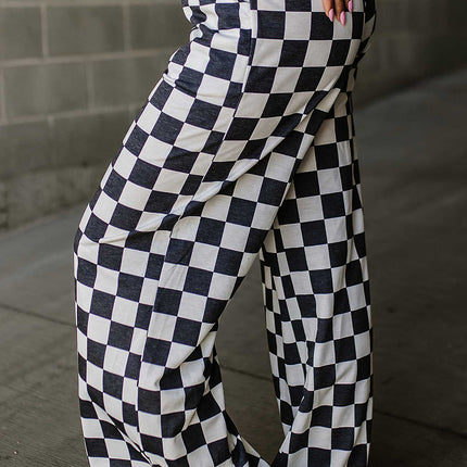 Checkered Wide Leg Pants