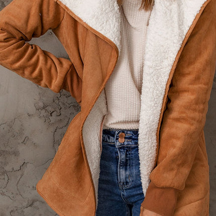 Open Front Long Sleeve Sherpa Jacket