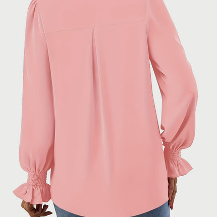 V-Neck Flounce Sleeve Top