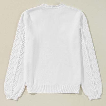 Daisy Notched Long Sleeve Sweater