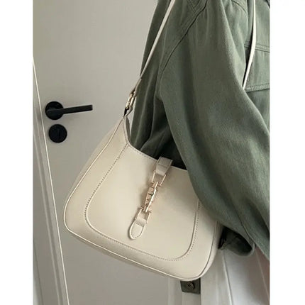 Vintage Women's Shoulder Bag 2023 Autumn Winter Fashion PU Leather Underarm Bags Trend All-Matched Crossbody Pack