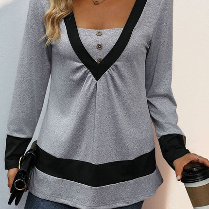 Contrast Long Sleeve T-Shirt