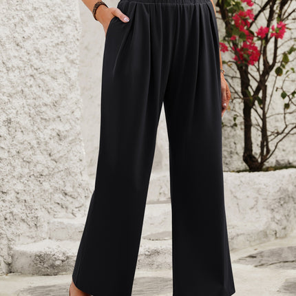 Elastic Waist Wide Leg Pants