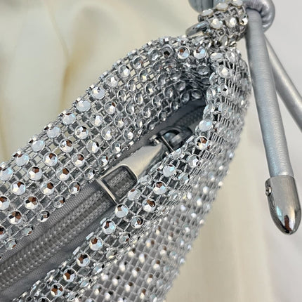 Rhinestone Knotted Strap Crossbody Bag