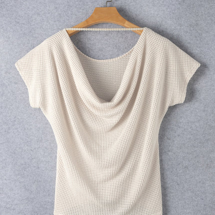 Backless Round Neck Short Sleeve T-Shirt