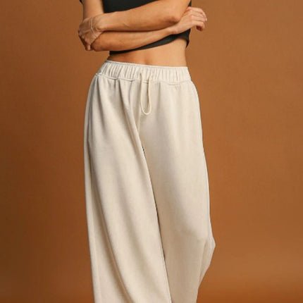 Drawstring Wide Leg Pants