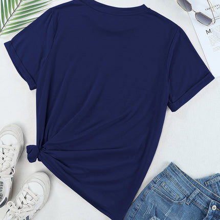 Bow Graphic Round Neck Short Sleeve T-Shirt