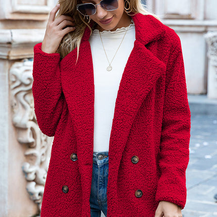 Ivy Lane Full Size Lapel Collar Sherpa Coat