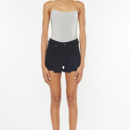 Kancan High Rise Raw Hem Denim Shorts