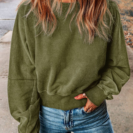 Cutout Round Neck Long Sleeve Sweatshirt