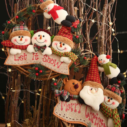 Christmas Element Rattan Wreath Ornaments