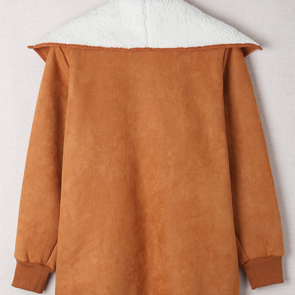 Open Front Long Sleeve Sherpa Jacket