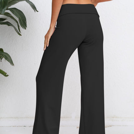 Elastic Waist Wide Leg Pants