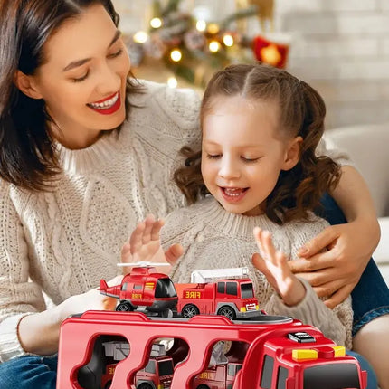 TEMI Diecast Carrier Truck Toys Cars Engineering  Vehicles  Excavator Bulldozer Truck Model Sets Kids Educational Boys For Toys