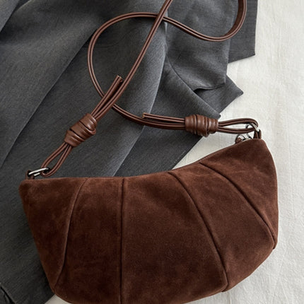 Suede Croissant Shape Shoulder Bag