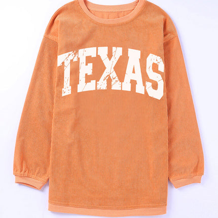 TEXAS Round Neck Long Sleeve Sweatshirt - Vickie Lynn's
