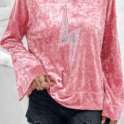 Thunderbolt Sequin Long Sleeve Hoodie