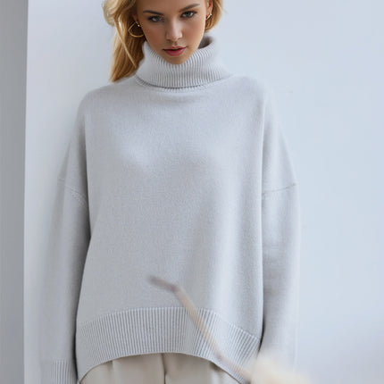 Basic Bae Turtleneck Dropped Shoulder Long Sleeve Sweater