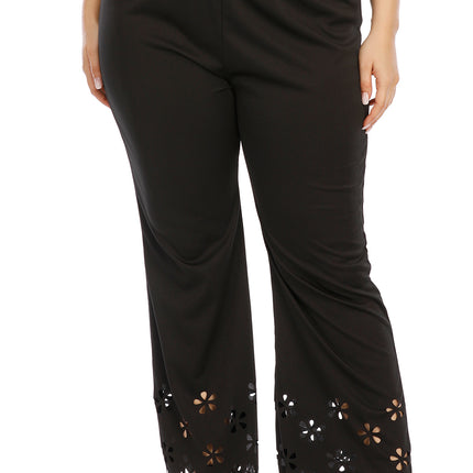 Plus Size Openwork Detail Pants