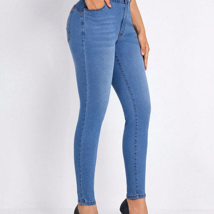 High Rise Skinny Jeans with Pockets